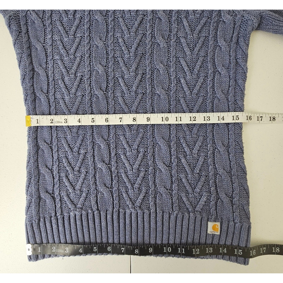 Carhartt Womens XS Cable Knit Turtleneck Sweater Blue 100719 - Picture 5 of 16